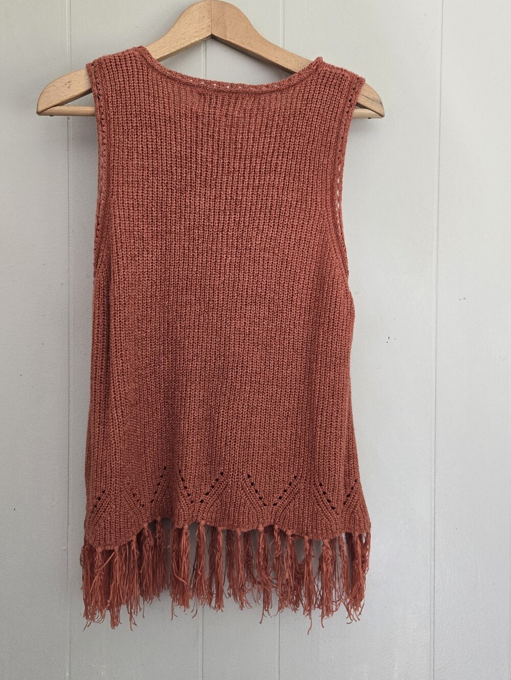 Anthropologie Pepin Rust Fringe Knit Tank - Picture 4 of 9